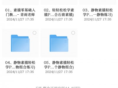 9月份在抖音花了499买的素描绘画教程,总共40G